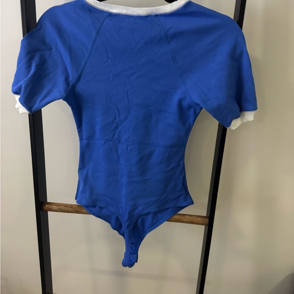 Blue and white bodysuit #bodysuit
